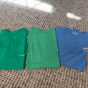 3 Vineyard Vines Mens Tees in Green and Blue